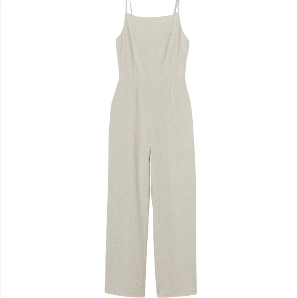 H&M Cream Linen Jumpsuit M